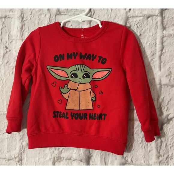 Star Wars 3T Sweatshirt Red Multi “On My Way To Steal Your Heart” - Picture 3 of 5